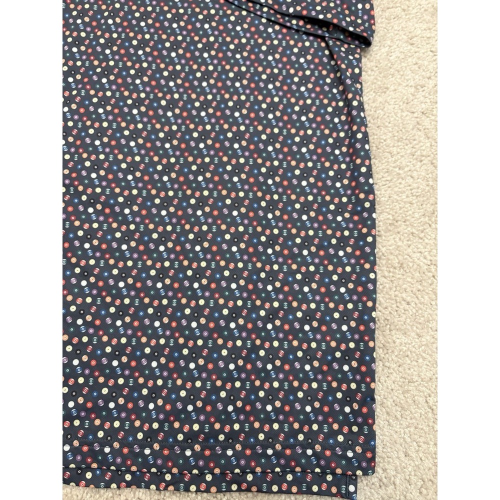 Straight Down Golf Polo Shirt Mens XL Pool Balls All Over Geometric Stretch - Picture 4 of 7